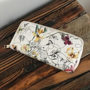 Butterfly floral clutch